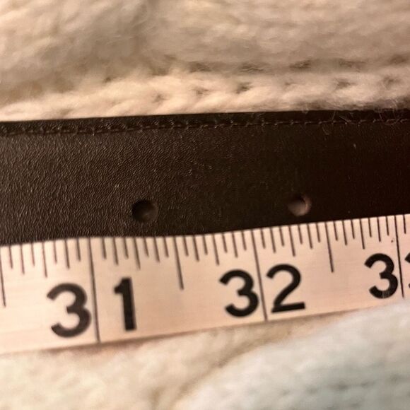 Vintage Milor 80’s Black Bonded Leather Belt Retro Art Deco Style, Size M/L - Picture 9 of 9